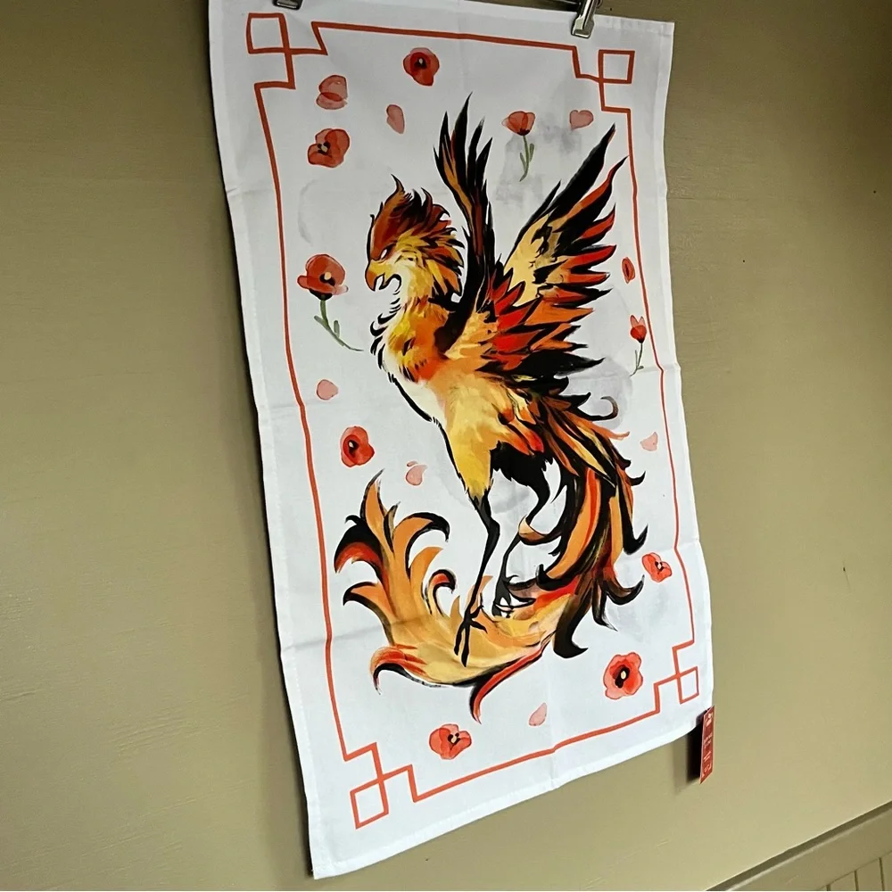 Owlcrate Poppy Wars Phoenix Tea Towel NWT